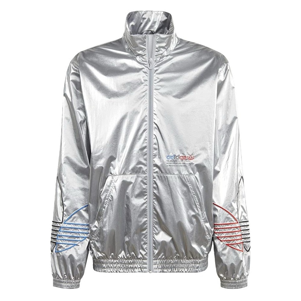 Vintage Adidas Originals Metallic Silver Jacket Tricolor